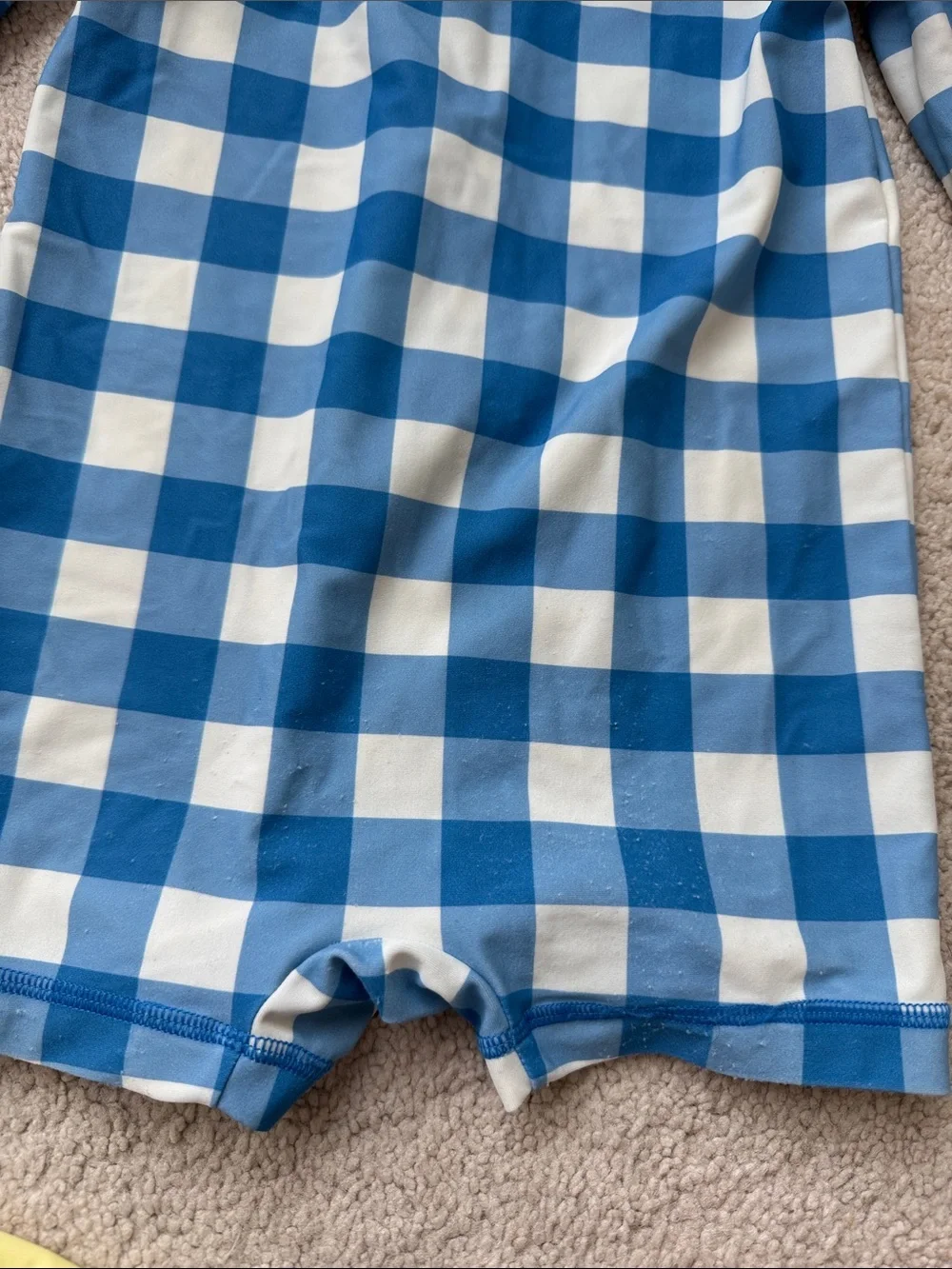 Primary Kids Yellow Long-Sleeve & Blue Gingham Rash-guard Swim